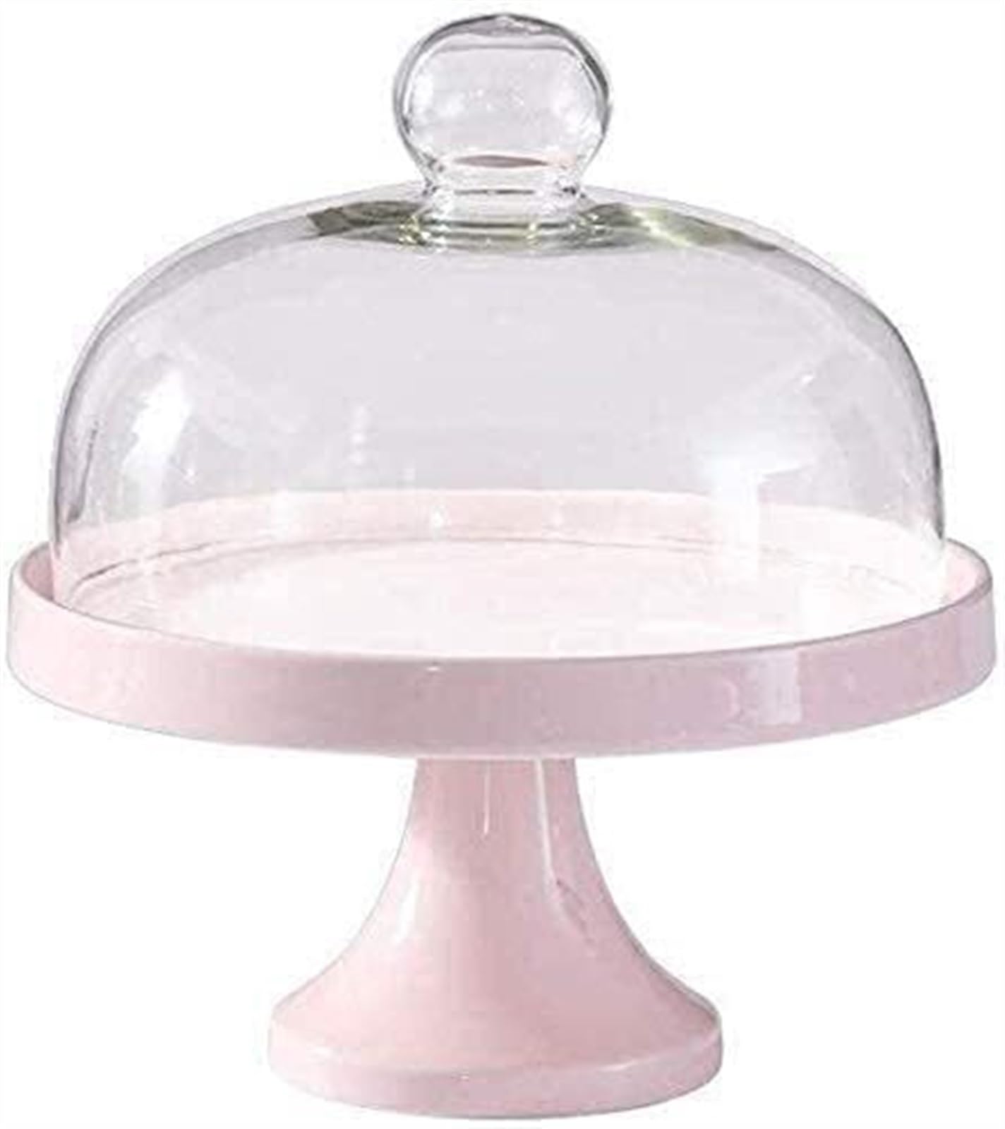 Support à gâteau bleu avec couvercle en verre pour café et salon