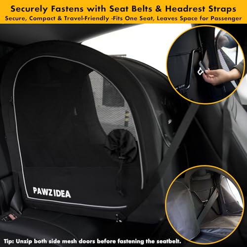 PAWZIDEA Dog Stroller for Large Dogs, Pet Stroller with Detachable Carrier for Portable Dog Crate for Car Seat, Foldable Dogs Jogger Strollers, All Terrain 9” Wheels, Adjustable Handle, Storage Bag