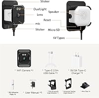 Vista 7 de EVERSECU 2K Window Camera with Adhesive Mount, Starlight Color Night Vision, Motion Detection, 2-Way Audio, 2.4G/5G WiFi, Compatible with Alexa