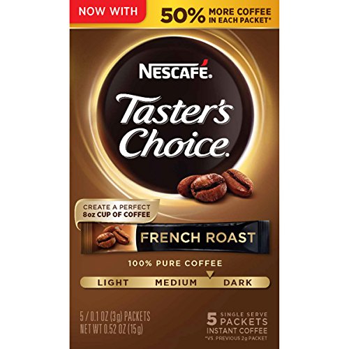 Nescafe Taster's Choice Instant Coffee, French Roast, 0.52 Ounce (Pack of 12)