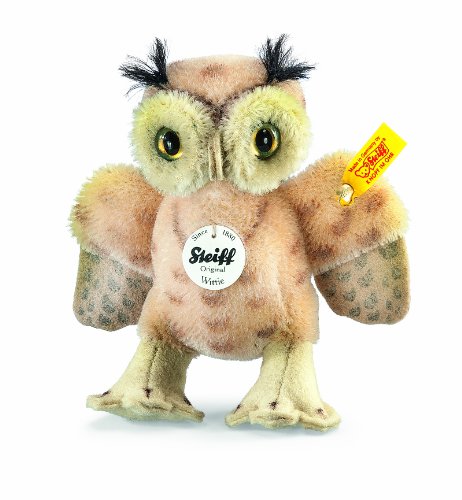 Preisvergleich Produktbild Steiff 033131 Wittie Eule, 11 cm, Mohair, beige gefleckt