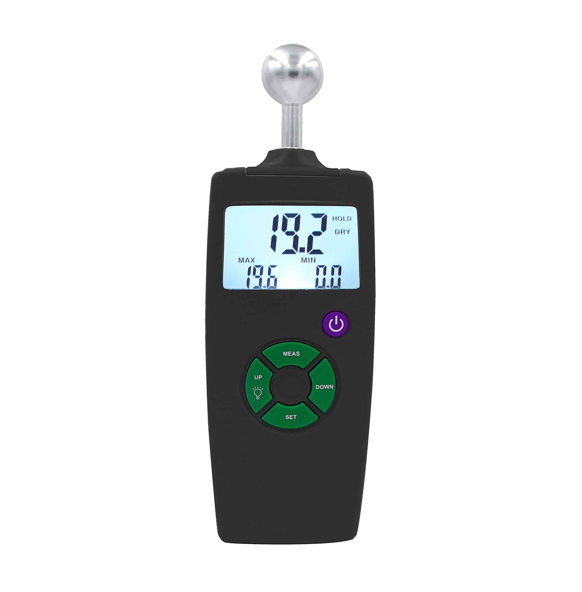 Medidor de humedad Medidor de humedad de madera Detector de fugas de agua, probador de humedad, pantalla LCD retroiluminada con sonda de bola