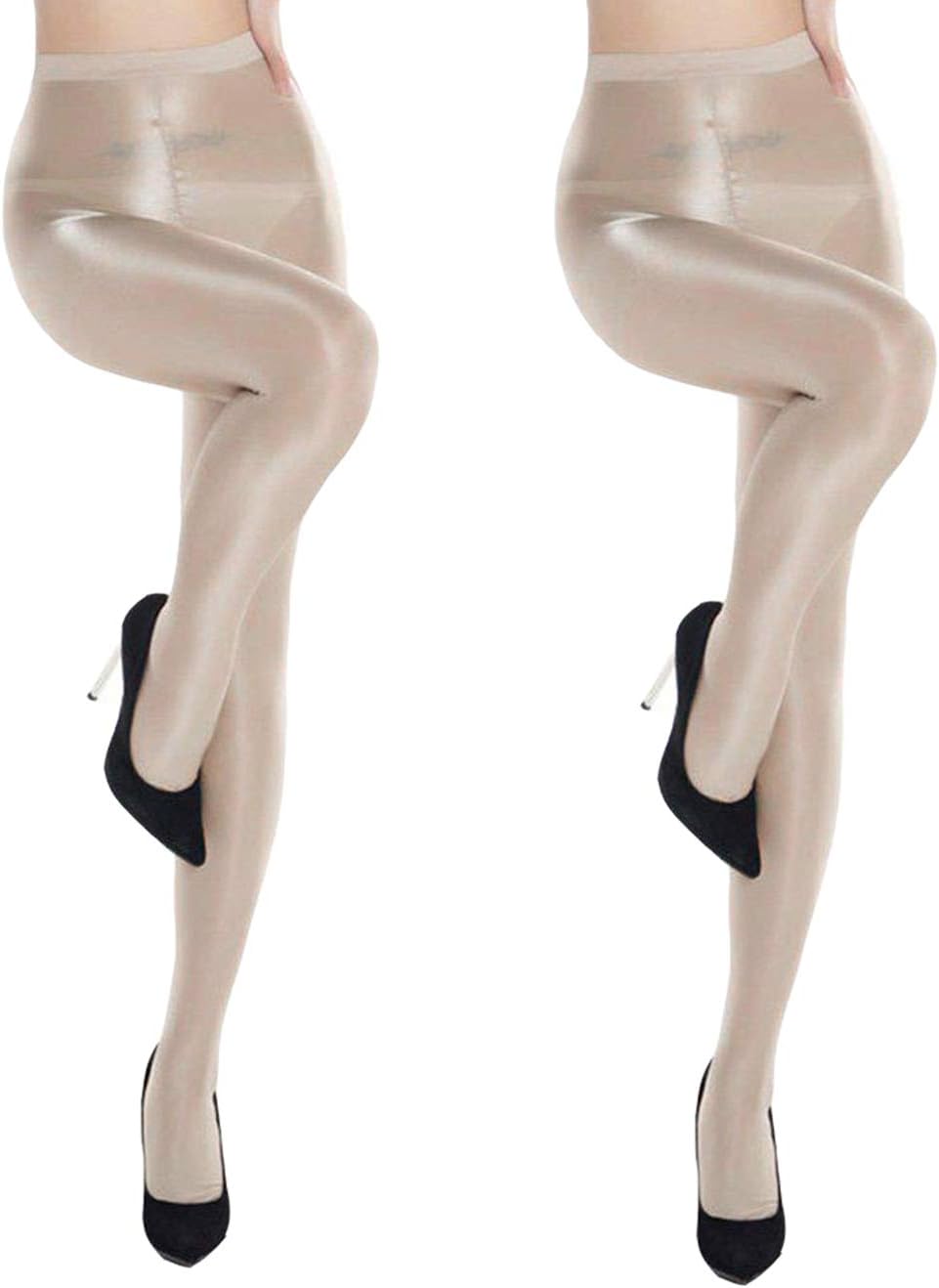 ANDIBEIQI2 Pairs Dance Tights Silk Stockings Shaping Socks Oil Socks Shiny 70 D Pantyhose