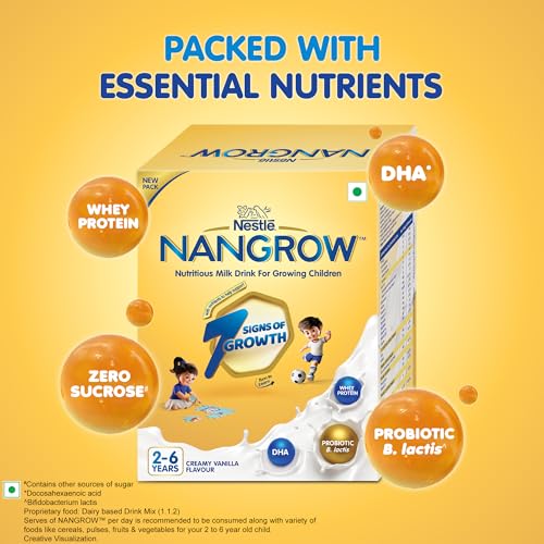 Image of Nangrow | 800g Value Pack | Nutritious Milk Powder Drink For Growing Toddler Aged 2-6 Years | Zero Sucrose | Contains Dha | Rich In Protein & Vital Nutrients | Creamy Vanilla Flavor