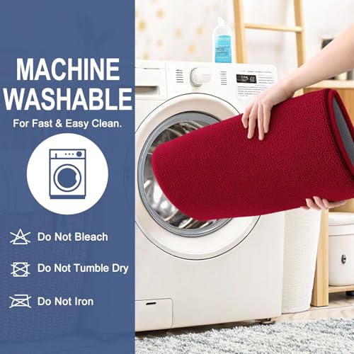 Image of OLANLY Thick Memory Foam Bath Mats Rugs 30x20, Extra Soft Absorbent Bathroom Rug, Quick Dry Bath Mat, Non-Slip, Machine Washable Carpet for Bathroom, Tub and Shower, Home Decor Accessories, Red