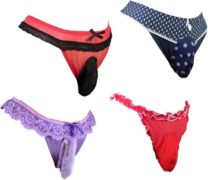 yosriling Sissy Pouch Panties For Men Assorted Men's Underwear Sexy Briefs Lace Bikini Thong G-string Low Rise For Daily Wear4