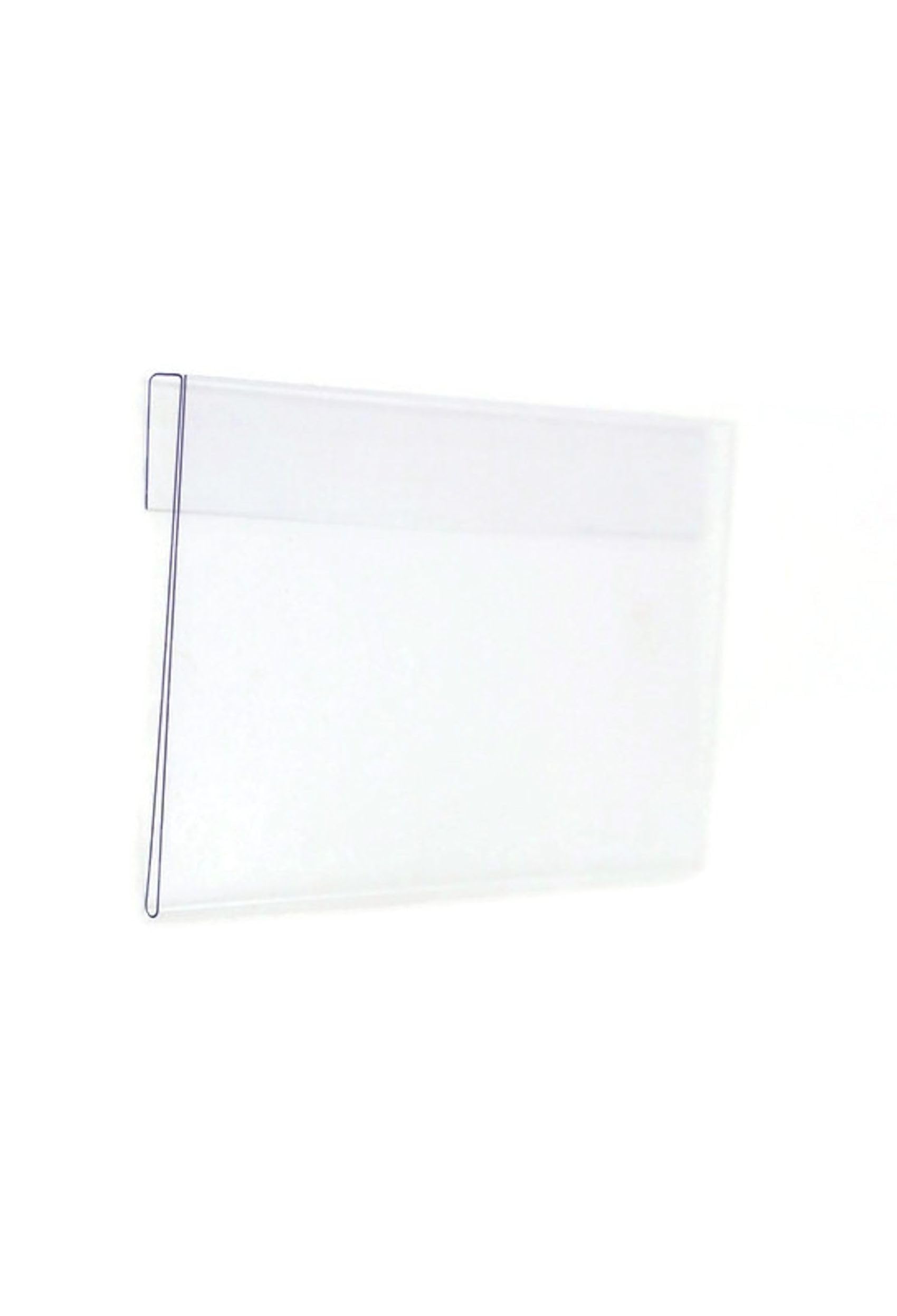 Pos Display Shop 20 x Clear Plastic Landscape Hookover Hanging Shelf Rack Racking Bin Offer Price Ticket Strip Sign Holder Label Display 80mm High x 152mm Wide