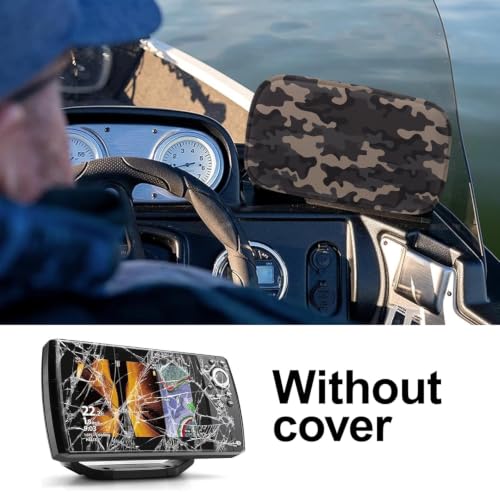Image of Helix 7 Cover, Waterproof Fish Finder Cover, Compatible with UC H7 / Helix 7 Screen Cover, Neoprene Protects Your Screen (Dark Brown Camouflage)