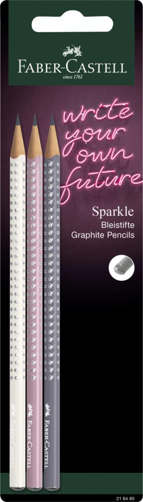 Faber-Castell 3 Pencil Summer Colours Set - Sparkle Rose Shadows/Dapple Grey/Coconut Milk, Multicolor, 218485