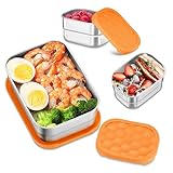 HaWare - Fiambrera de acero inoxidable para niños, recipientes de almacenamiento de alimentos a prueba de fugas con tapas...