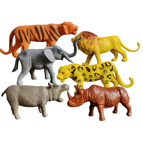 Image of ZESTHOME 6 Pcs Animal Toys for Boys- Small Animal Figurines for Kids, Jungle & Zoo Animals Toys Set, 3 Inch Mini Animals Set for Children (2+ Years & 3-5 Years) (Wild Animals (6))