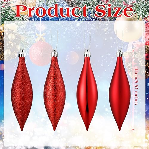 Soaoo 16 Pcs Plastic Finial Drop Christmas Ornaments Decorative Hanging Ornaments Shiny thumb #1