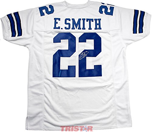 TRISTAR ProductionsEmmitt Smith Signed Autographed White Custom Jersey TRISTAR COA