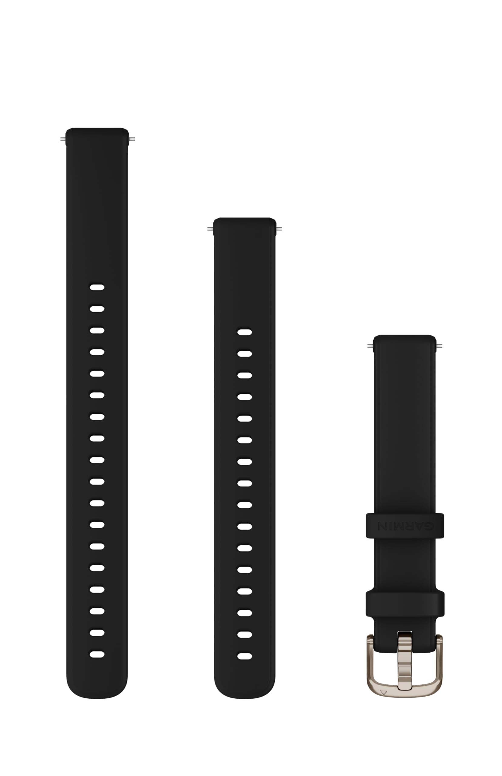 Garmin Lily® Lot de 2 bracelets en silicone noir avec matériel doré crème, Silicone noir avec matériel doré crème