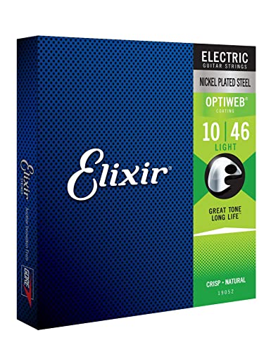 Elixir 19052 Optiweb エレキギター 弦 ライト 10-46 (12パック)