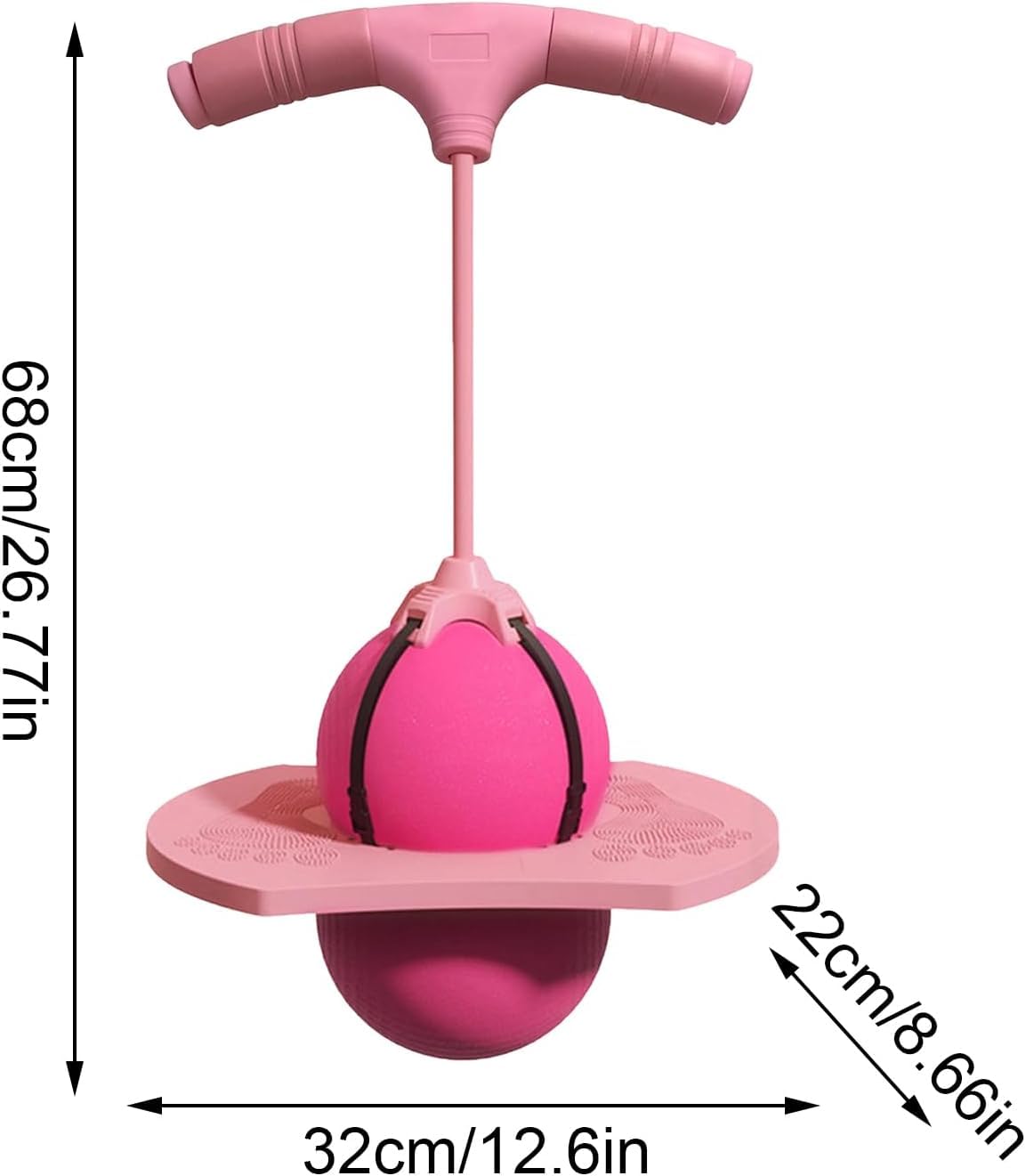 Pogo Sprungball für Kinder und Erwachsene, Hüpfball mit Stange, Sprungball Kinder Outdoor Hüpfspielzeug, Pogo Ball zum Trainieren des Gleichgewichts, Tragfähigkeit bis 300 kg (B) - 3