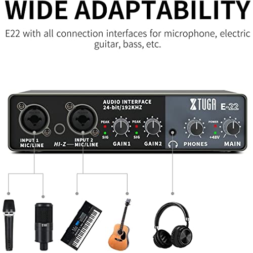 Audio-interface E22 2I2 USB met XLR Mic Preamplifier 192KHZ True Stereo for Ableton Live Lite/Pro-tools/Reaper en andere… - Image 3
