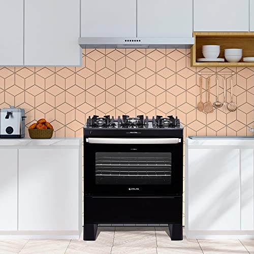 Fogão 5 bocas Atlas Agile Up Preto com Mesa de Vidro – Bivolt