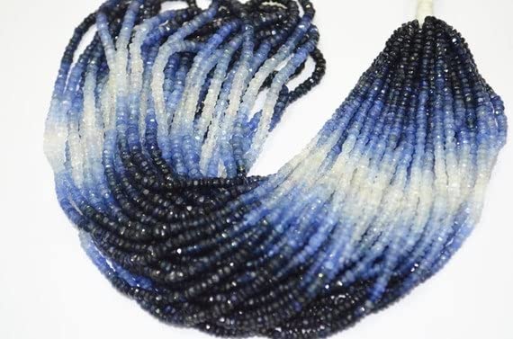 Rondelles en saphir bleu naturel de 3 mm pour remplacer les fausses perles de joaillerie