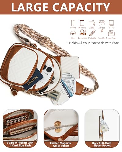 Image of Anti Theft Crossbody Bags for Women,RFID Sling Bag Travel Purse | 5 Compartments,8 RFID Slots,Hidden Pocket,Adjustable Strap,Vegan Leather