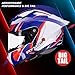 Rymic SR6 Full Face Motorcycle Helmet, Equipped with Clear & Multicolour Visors DOT Approved Street Racing Helmet (Red & Blue Counterattack, M)
