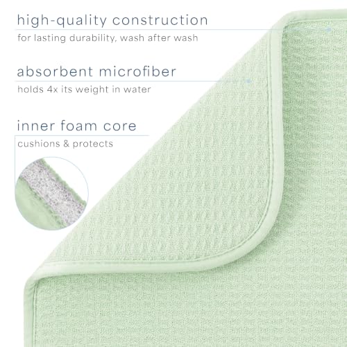 Image of S&T INC. Dish Drying Mat, 18 inch x 24 inch, XL, Mint Green