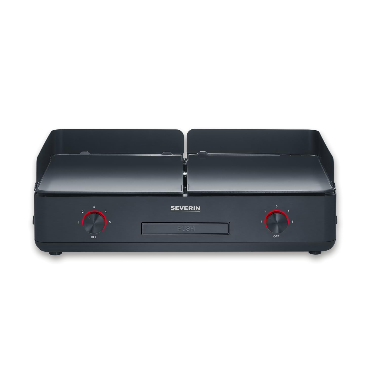 SEVERIN Piastra Griglia Plancha XXL, 2200W, 2 Zone Temperatura Indipendenti, Piastre Ceramica Removibili (48x27 cm), Temp. 240°C, Cavo Lungo 140cm, 51,5 x 29,5 x 17,5 cm, Nero - PG 8569