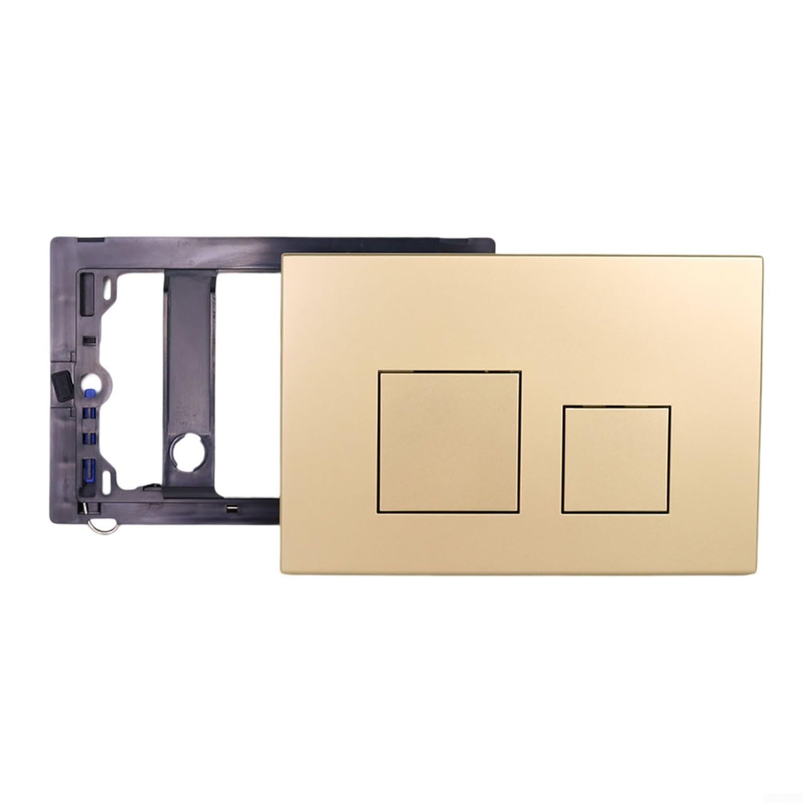 Doppia piastra di risciacquo per Geberit Sigma01 Sigma20 Sigma21 Sigma30 Sigma50 UP300 - Piastra di risciacquo con bottoni, telaio cromato (oro)