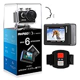 AKASO Brave 6 4K 20MP WiFi Action Camera Voice Control EIS 100 feet Underwater Waterproof Camera Remote Control 6X Zoom Underwater Camcorder with 2 Batteries and Helmet Accessories Kit