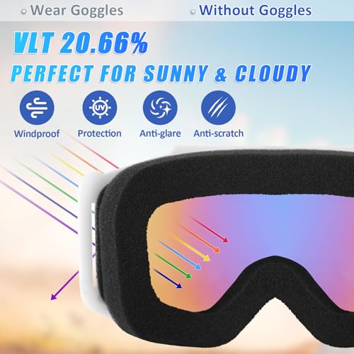 Gafas de esquí para nieve y snowboard que protegen tus ojos del sol en pistas de patinaje 3