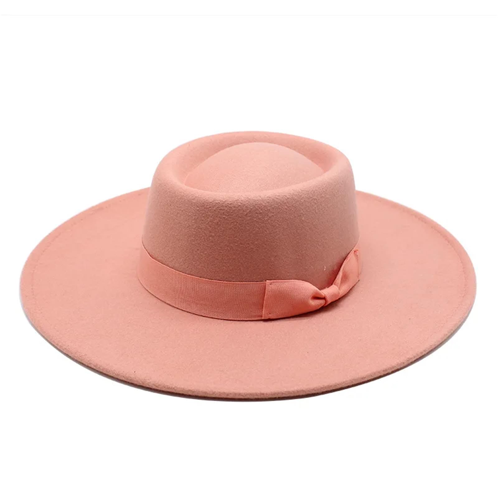 Cappello da donna 8 cm Pork Pie cappello elegante di lana Jazz cappelli autunno e inverno tinta unita Panama Cap