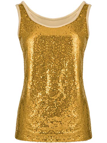 SATINIOR Women's Sleeveless Glitter Sequin Tank Tops Shimmer Vest Tops Glitter Camisole for Women Girl4