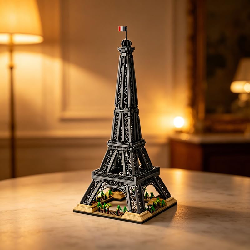 Image of SKY LINE OCEAN Eiffel Tower Building Blocks Set | Paris Landmark Architecture Model Kit for Kids & Adults | Detailed Construction Toy for Display & Decor | 5 Year Structural Warranty