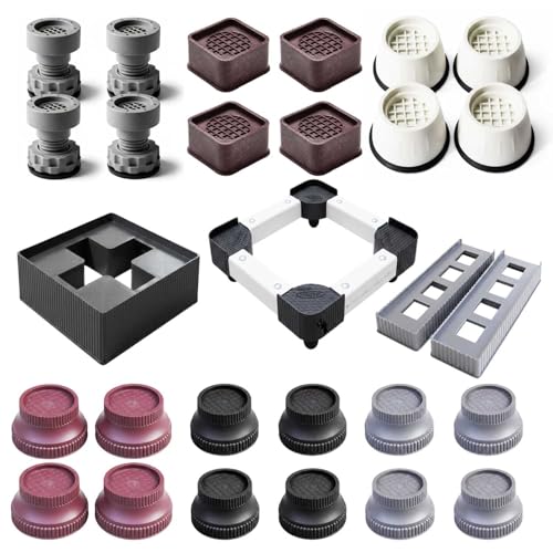 Image of SAI PRASEEDA Anti-Vibration Washing Machine Pads | 1 Set (4 pcs) | Maroon | Square Shape | Stands for Washer, Fridge, Furniture, Beds, Tables, Sofa | Shock & Noise Reduction