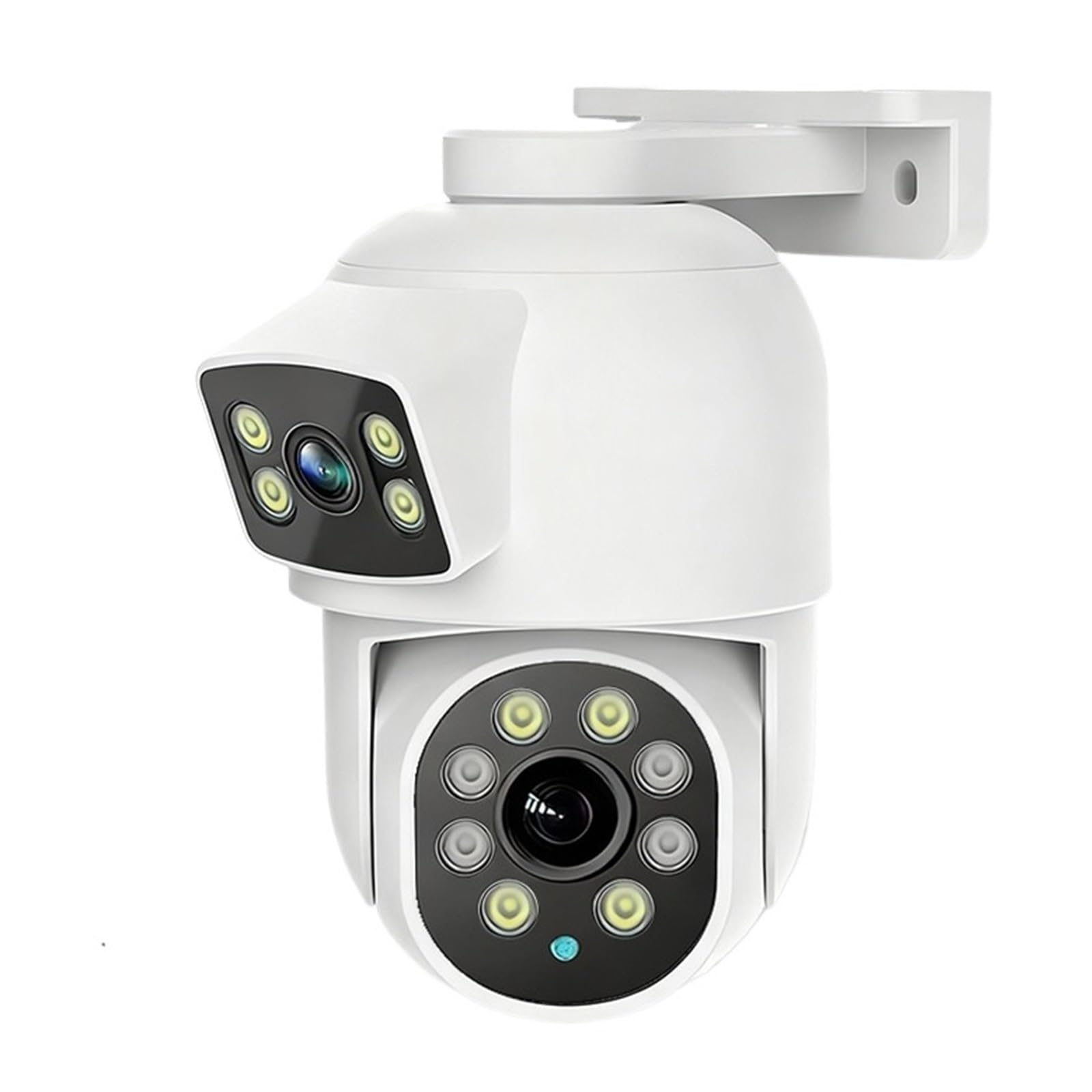 JVDDI POE IP 8MP Dual Lens Dome PTZ Camera Security Monitoring 360° Tracking Home Outdoor Built-In Microphone(8MP POE 64G Card)