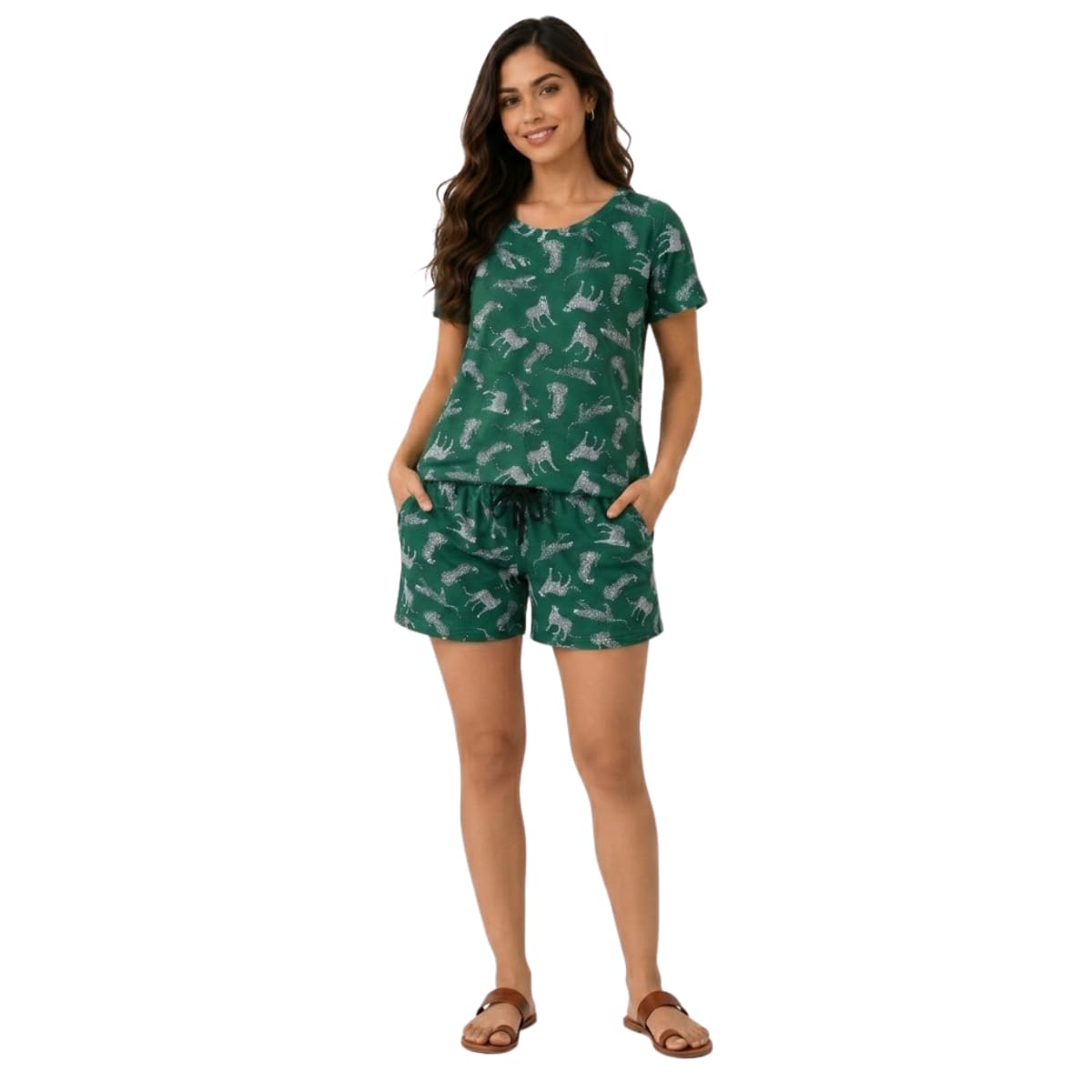 Women's Knitted Shorts Set with Top & Matching Shorts-picture-12