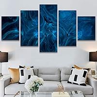 SIGNWIN 5 Panel Canvas Wall Art Modern Art Abstract Fluids for Home Decorations Ready to Hang - 60