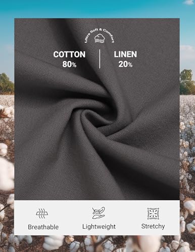 Image of COOFANDY Mens Cotton Linen Pants Casual Drawstring Summer Beach Pants Lightweight Linen Dress Trousers