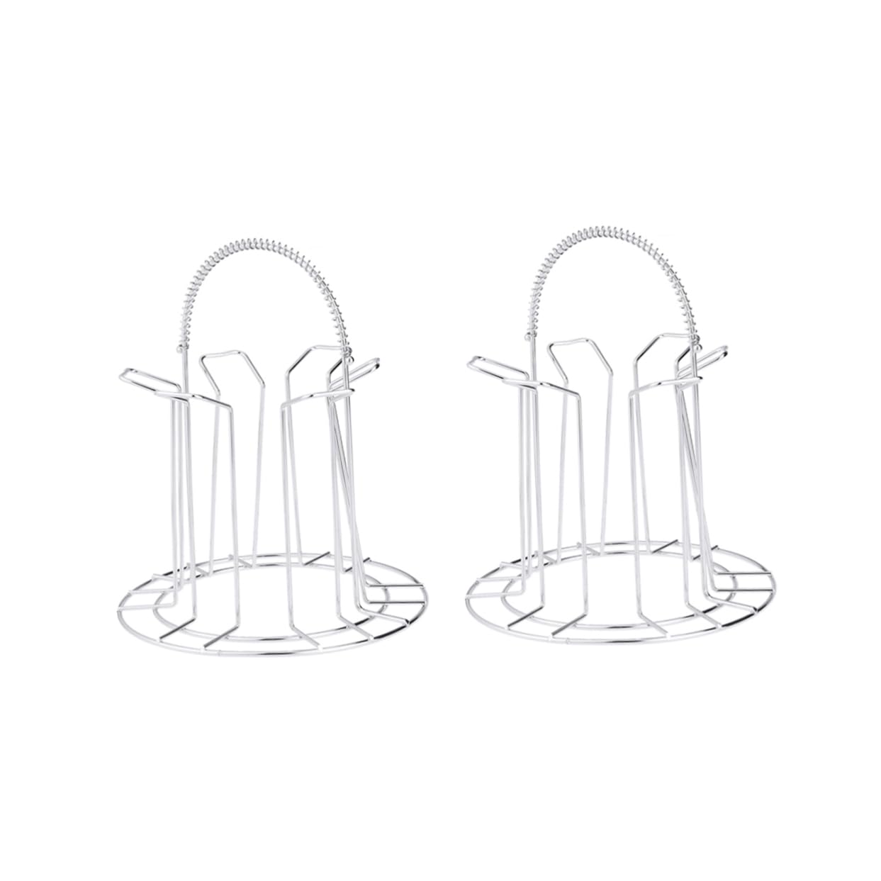 OFFSCH 2 Pcs Stainless Steel Wine Glass Holder Upside Down Drain Rack for Cups Sturdy Kitchen Storage Tool for Organizing Stemware and Keeping Counter Clean