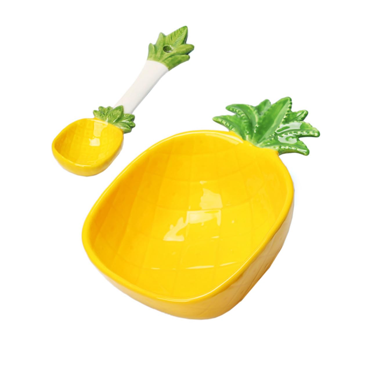 ERINGOGO Pineapple Design Bowl Salad Rice Bowl for Spoon Fun Cartoon Tableware for present for Boys