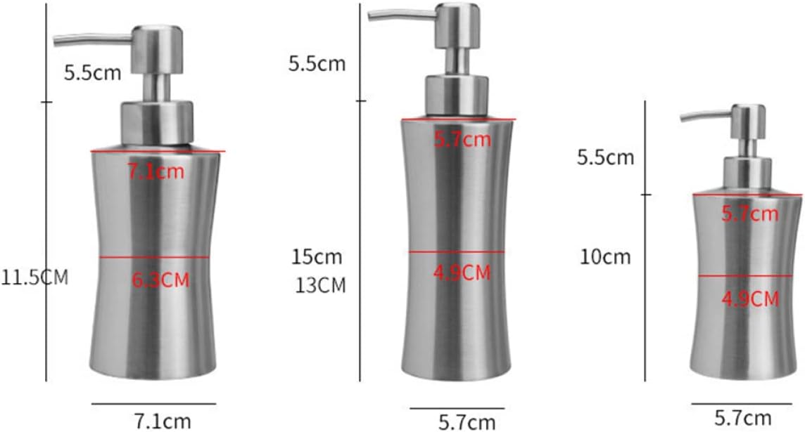 Handheld Soap Dispenser Lotion Bottle 400ml Steel Shampoo Bottle Refillable for Bathroom