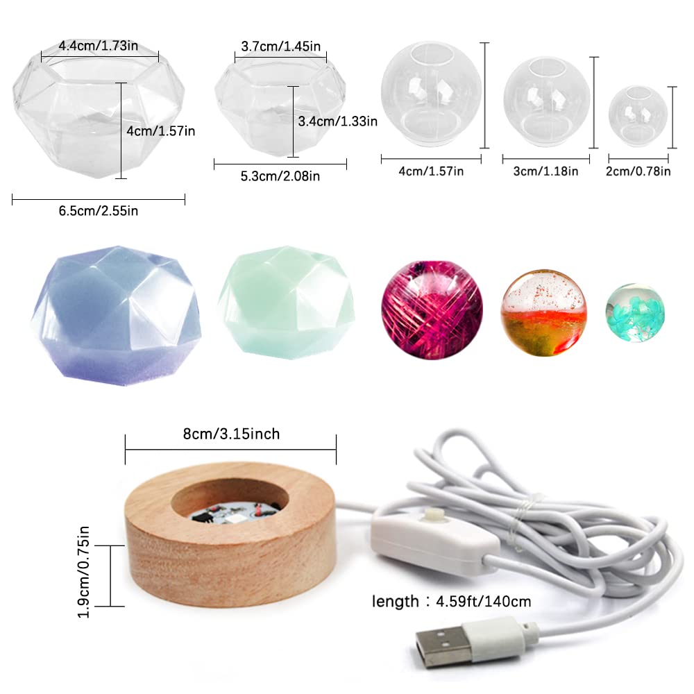 AFUNTA Silikon-Kugelformen Für Epoxidharz – 3 Stück In Verschiedenen Größen, Perfekt Für Schmuck & DIY-Projekte