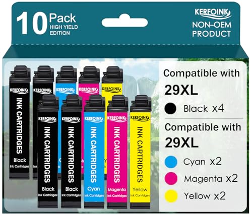 29XL Druckerpatronen für Epson 29 29 XL Multipack Patronen für Expression Home XP-342 XP-332 XP-235 XP-245 XP-255 XP-335 XP-345 XP-355 XP-432 XP-435 XP-442 XP-445 (10er Pack)