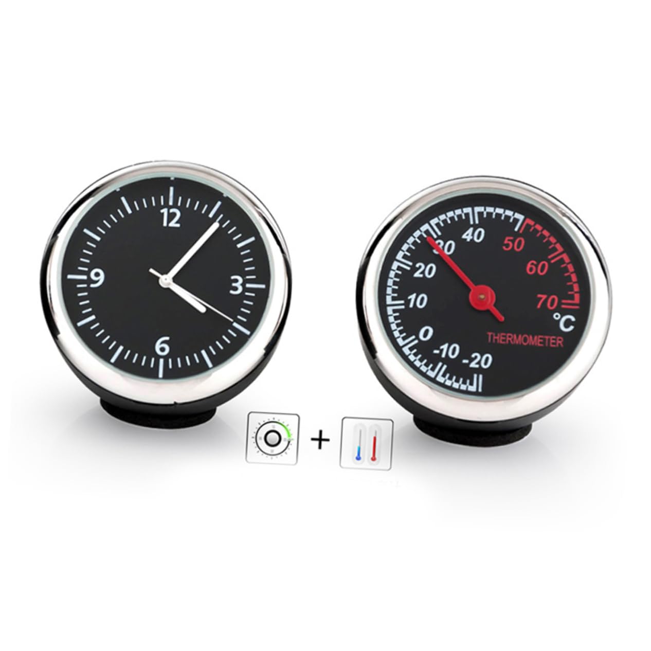 ibasenice Termometro Para Coches 2 Piezas Termómetros Medidor De Humedad Adornos Para Salpicadero De Coche Higrómetro De Coche Higrómetro Mecánico Suministros De Coche Reloj