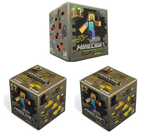 Official Minecraft Craftables Series 1 Figure 3-Pack Set Blind Pack "3 Random Styles"