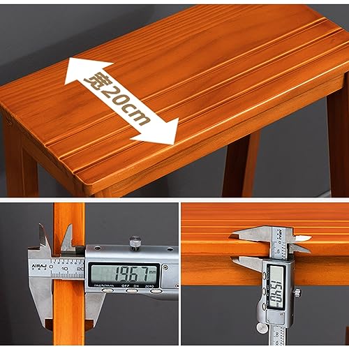 Taburete portátil y escalera plegable de madera para alcanzar estantes altos 6