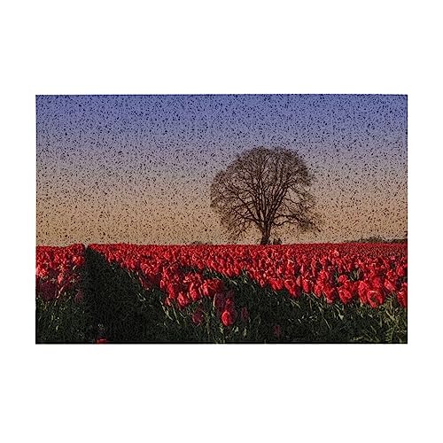 Paillasson d'intérieur VACSAX 40x60 cm antidérapant en PVC à motif tulipes