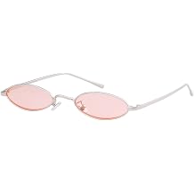GIFIORE Oval Sunglasses Vintage Retro 90s Tiny Metal Frame Oval Stempunk Sun Glasses for Women Men