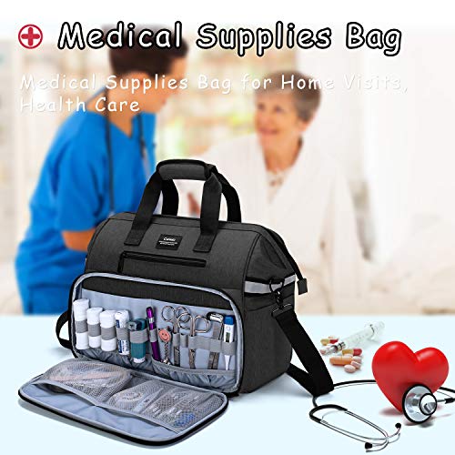 image for CURMIO Home Health Nurse Bag, Medical Supplies Bag with Padded Laptop 