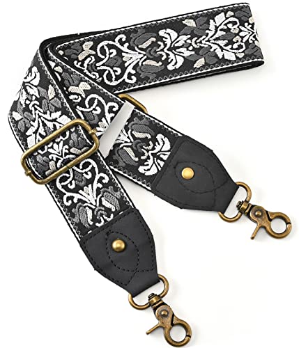 Purse Strap Wide Shoulder Strap Replacement Crossbody Handbag Adjustable Embroidery Guitar Style Bag Strap